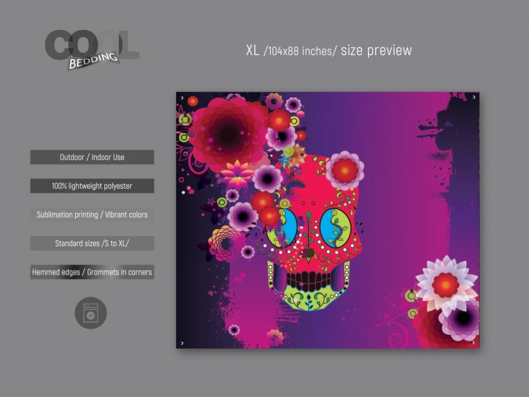 Декоративно пано Sugar skull floral