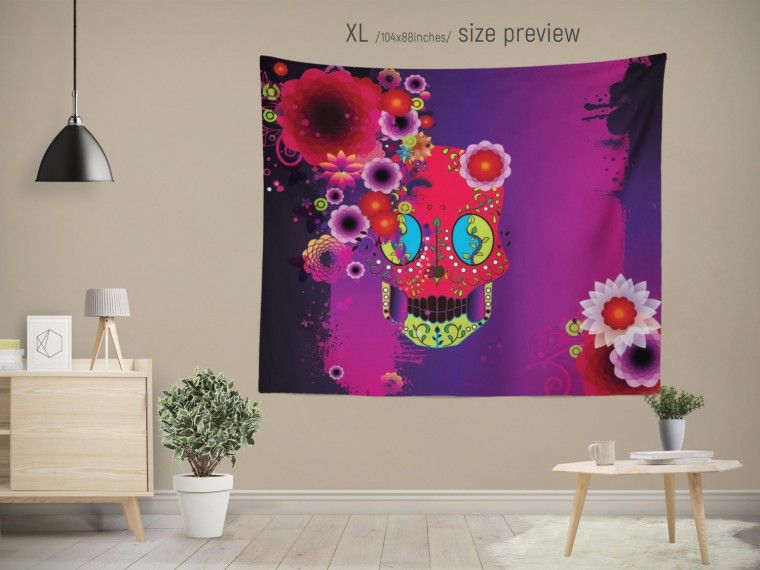 Декоративно пано Sugar skull floral