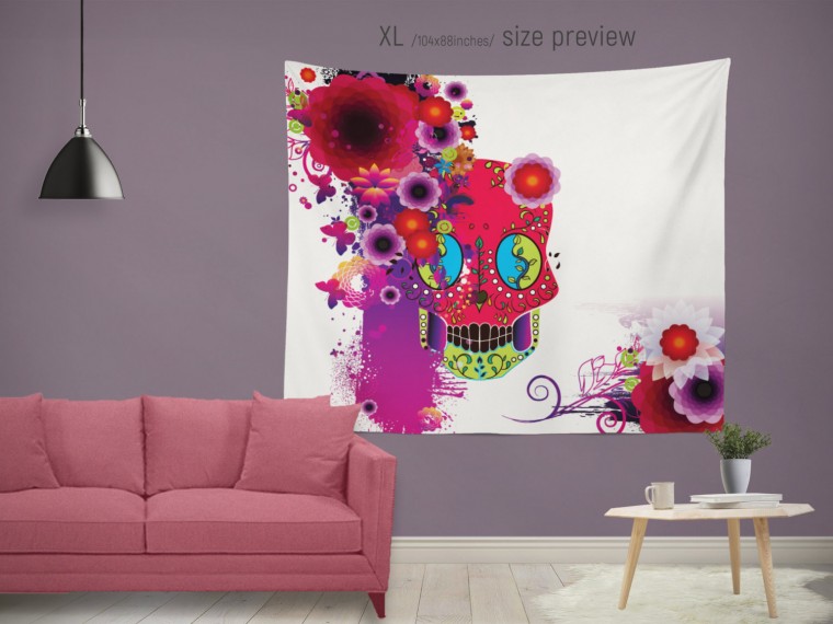 Декоративно пано Sugar skull floral