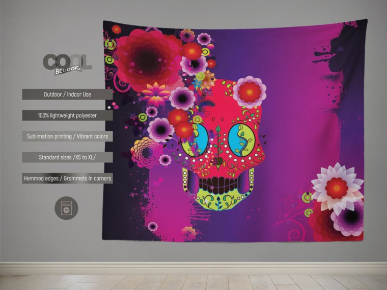 Декоративно пано Sugar skull floral