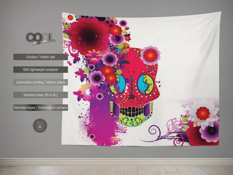 Декоративно пано Sugar skull floral